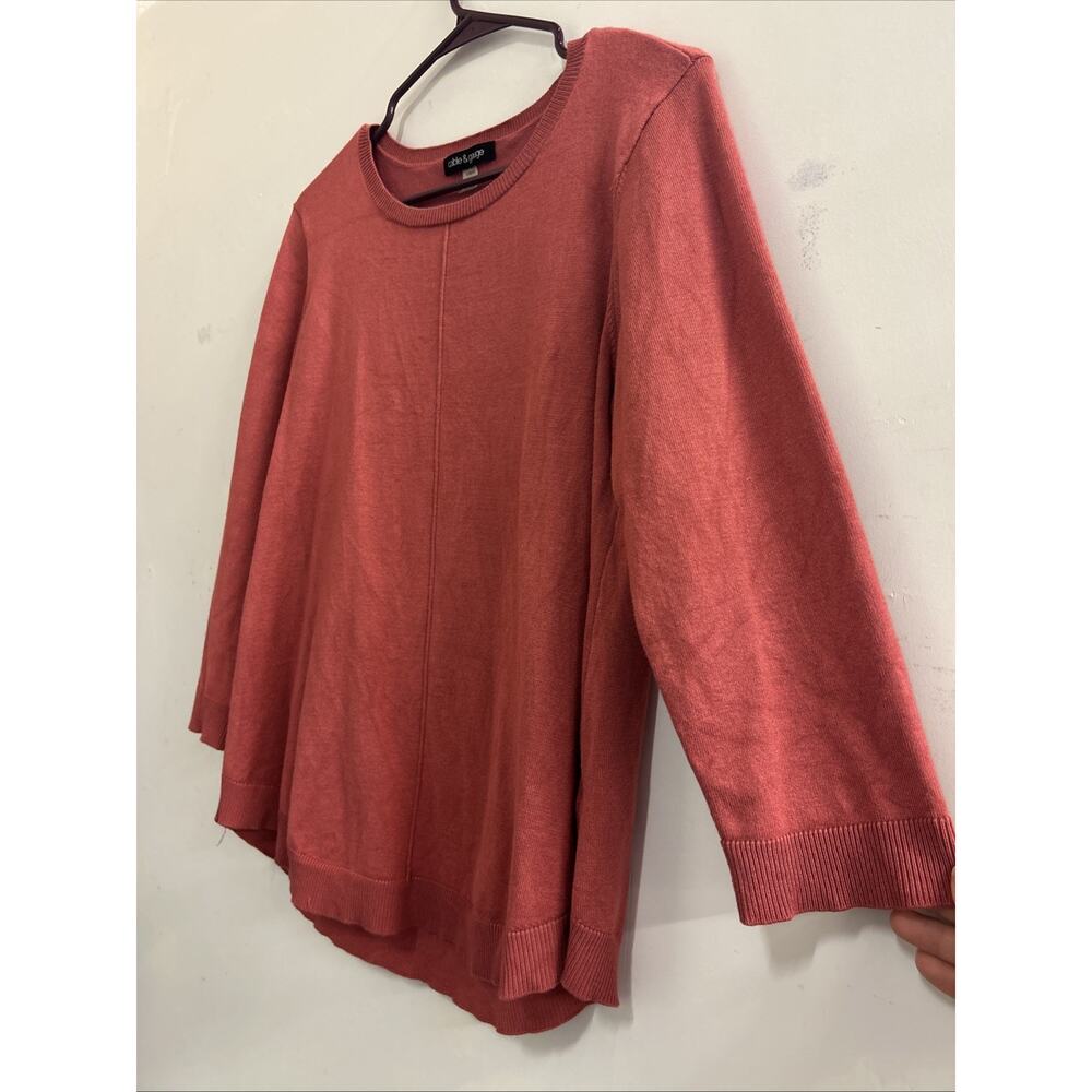 Women’s Cable & Gauge Pink Button up sweater L - Picture 2 of 7